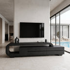 Modern Sculpted TV Console With Open Frame For Living Room