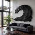 Organic Carved Wave Wall Art Above Sofa For Living Room