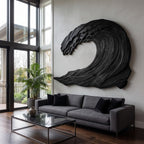 Organic Carved Wave Wall Art Above Sofa For Living Room