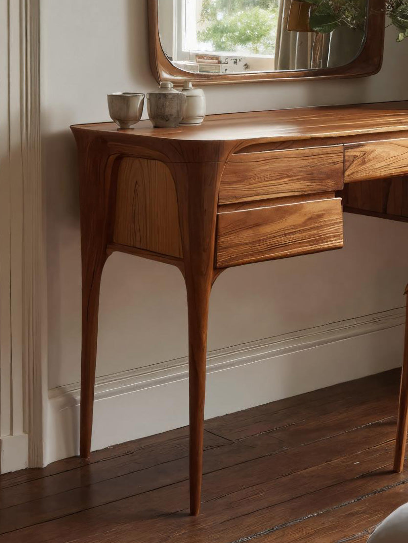 Modern Wooden Vanity Table With Drawers For Bedroom