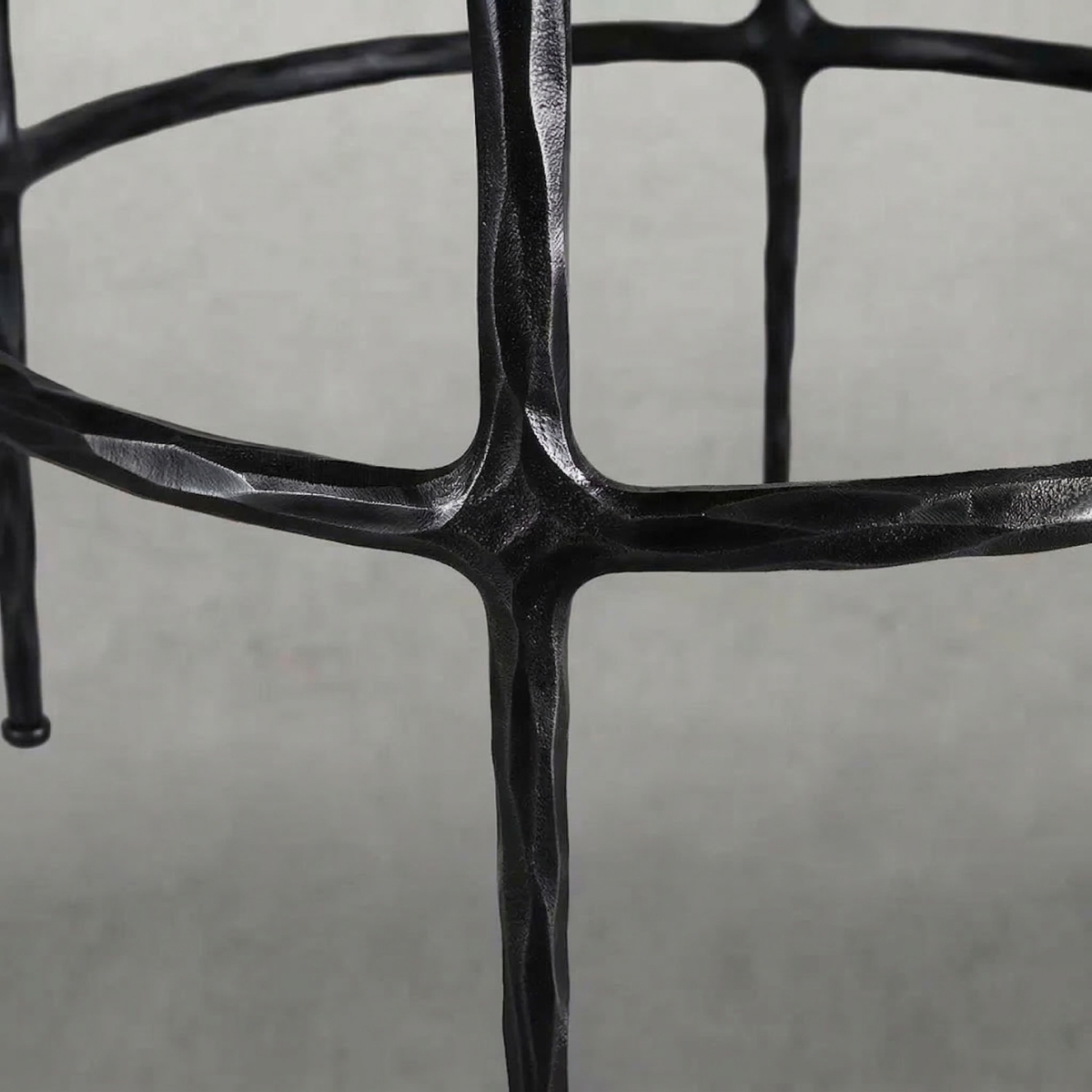 Hand-Forged Metal Bar Swivel Counter Stool