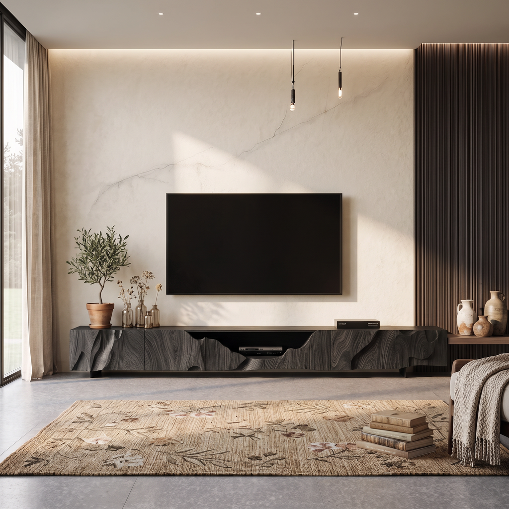 Rustic Handcrafted TV Cabinet For Home Decor
