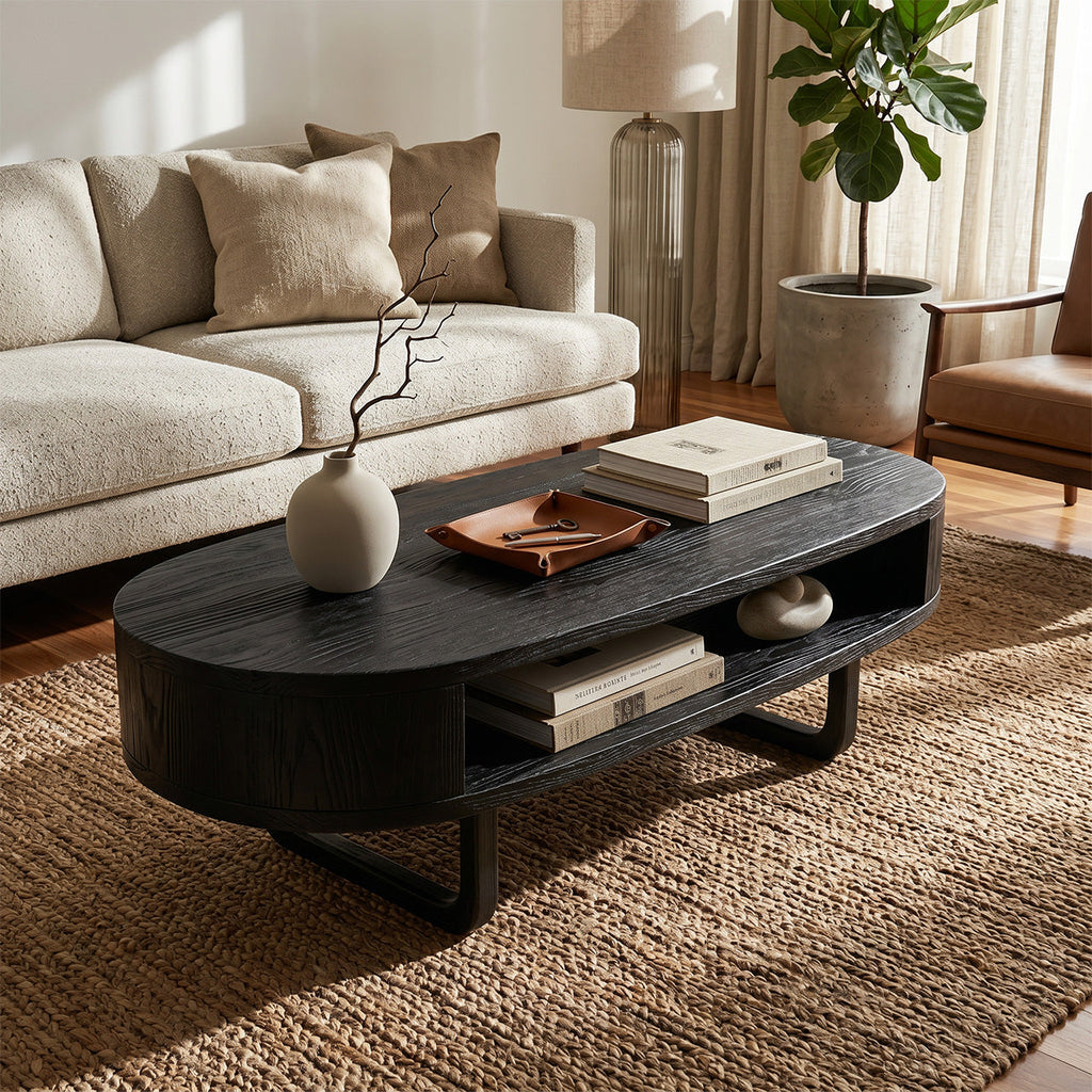 Mid Century Wooden Live Edge Coffee Table For Living Room Furniture Decor