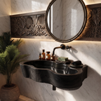 Modern Live Edge Wood Basin For Contemporary Bathroom Interior Design