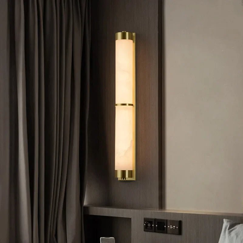buyValle Marble & Brass Wall Sconce - Morsale