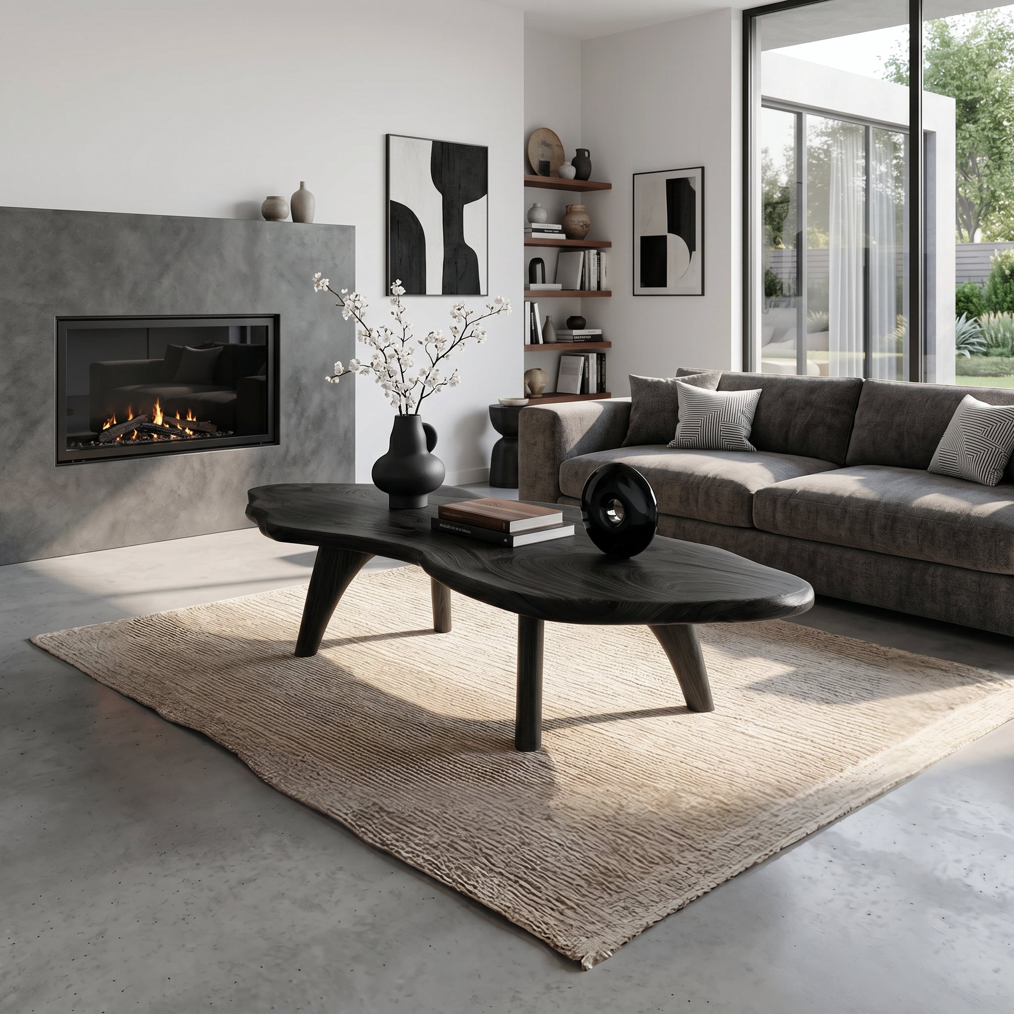 Mid Century Modern Live Edge Coffee Table For Living Room Look