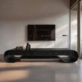 Sculpted Curved Media Console With Storage For Living Room