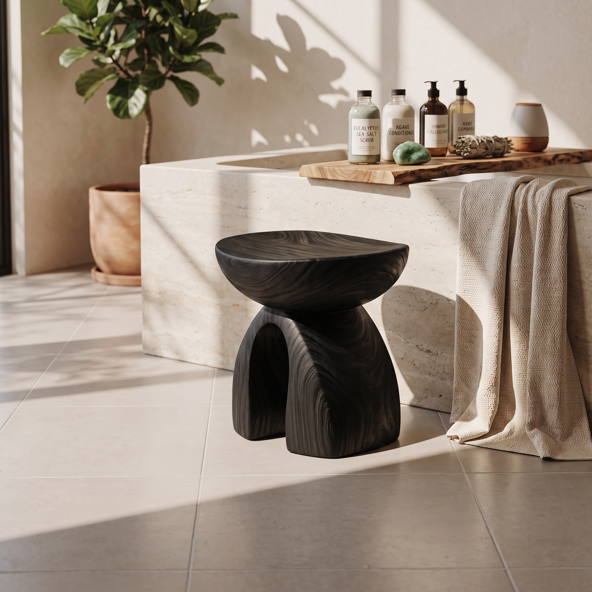 Rustic Shower Bench For Bathroom Seating And Decor