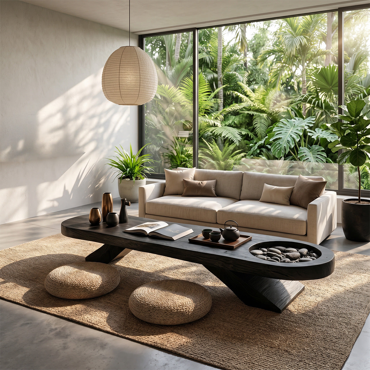 Farmhouse Solid Wood Coffee Table For Living Room And Entryway Design