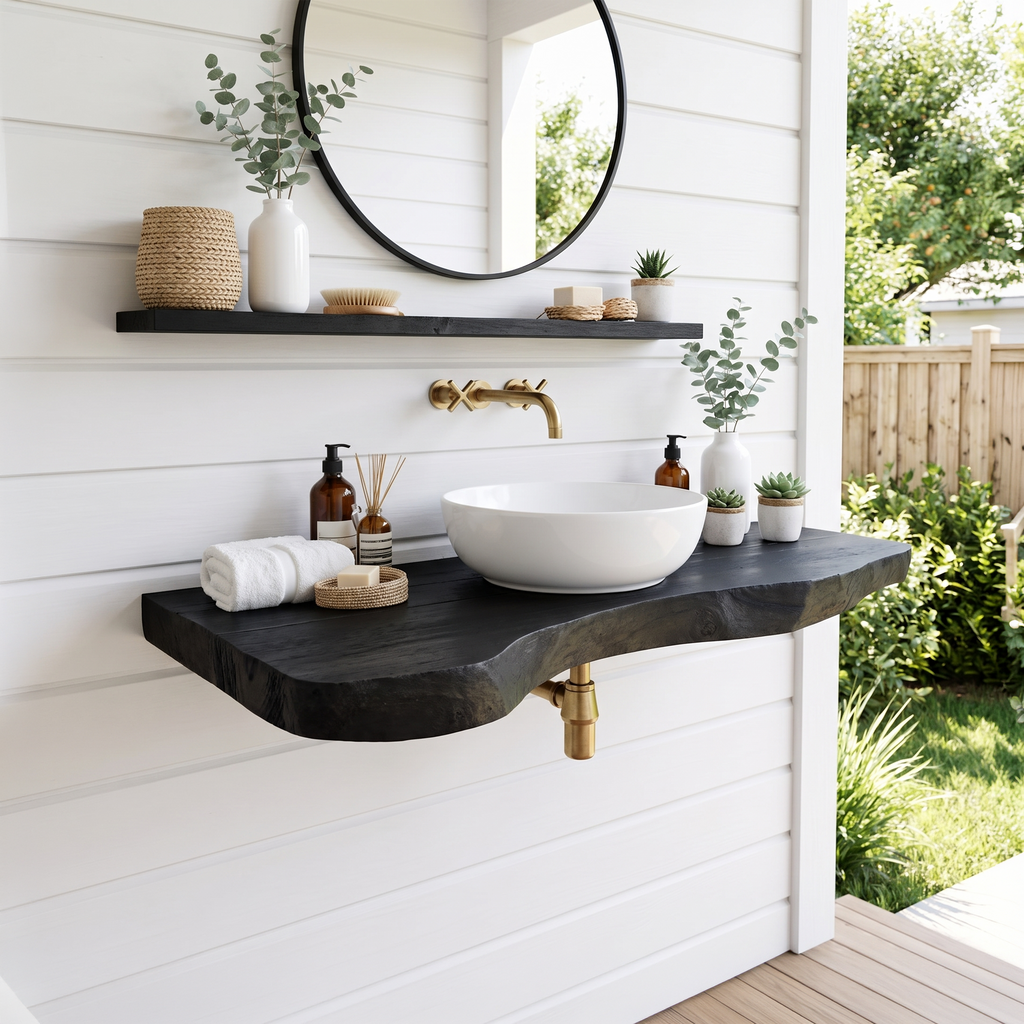 Rustic Live Edge Vanity For Modern Bathroom Designs