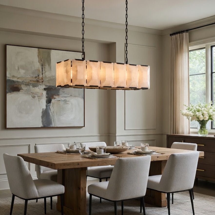 buyBrookhill 41" Calcite Linear Rectangular Chandelier - Morsale