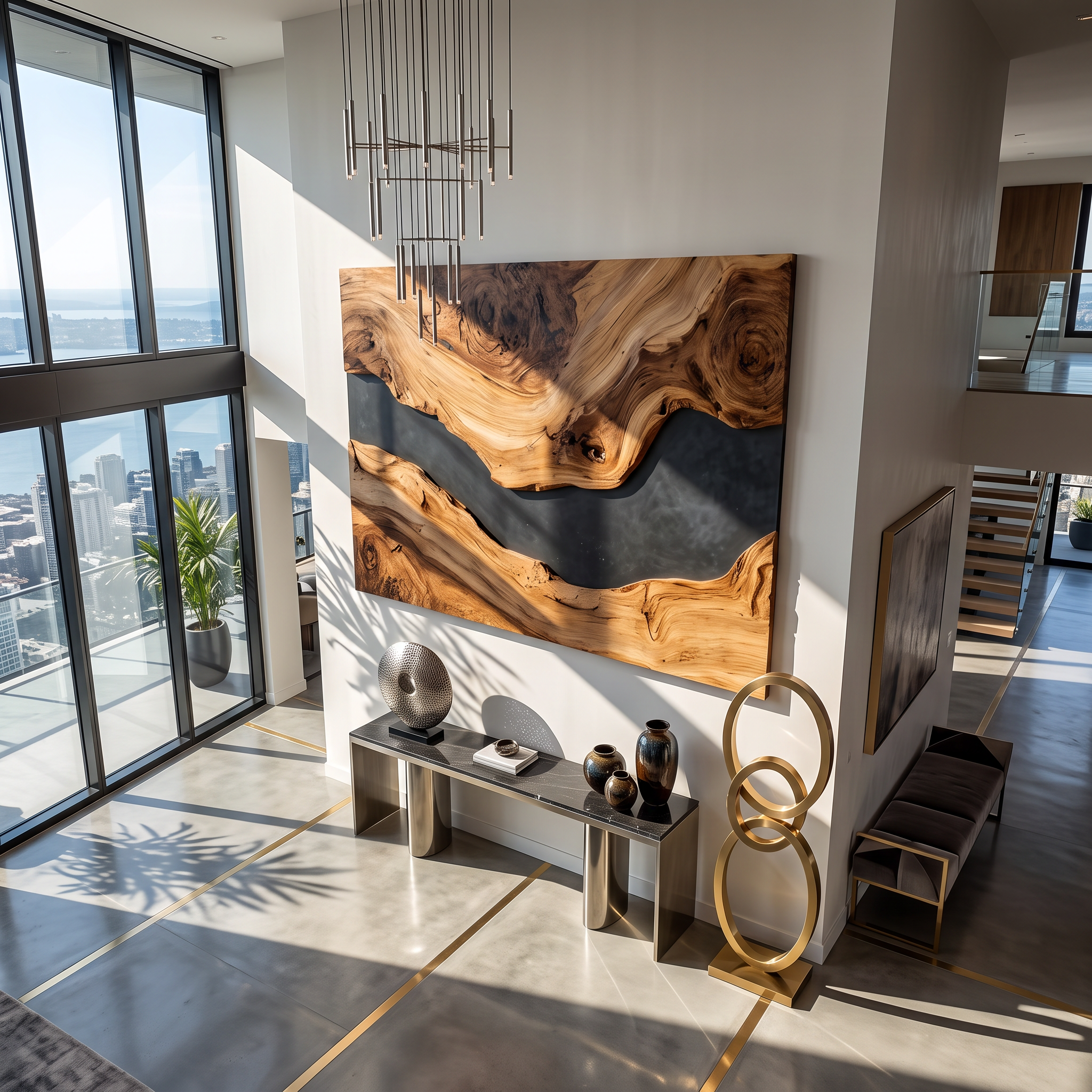 Modern Wooden Wall Art Sculpture For Bedroom Design