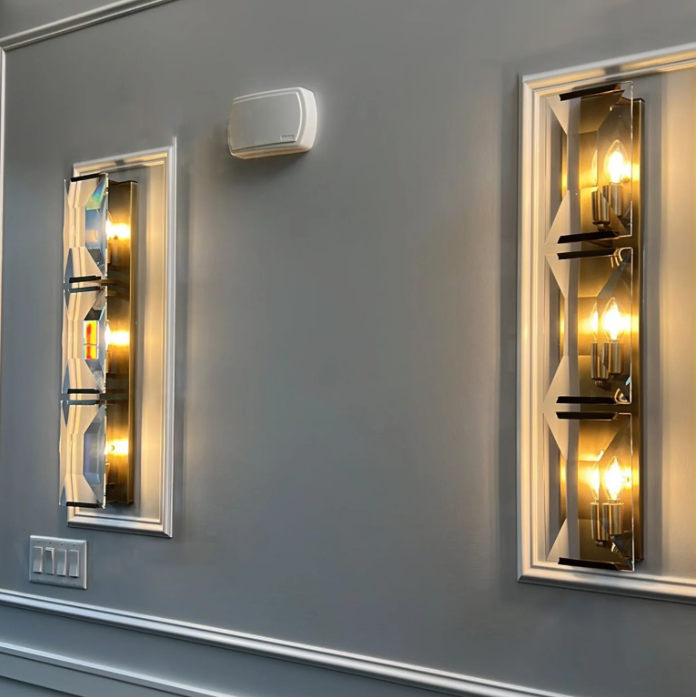 Harlow Faceted Crystal Triple Wall Sconce