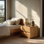 Modern Nightstand With Rounded Edges For Bedroom