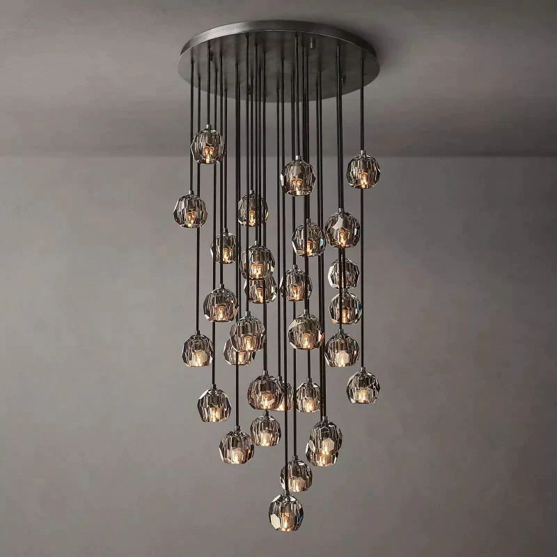 Boule De Radiant Crystal Cluster Chandelier 30"