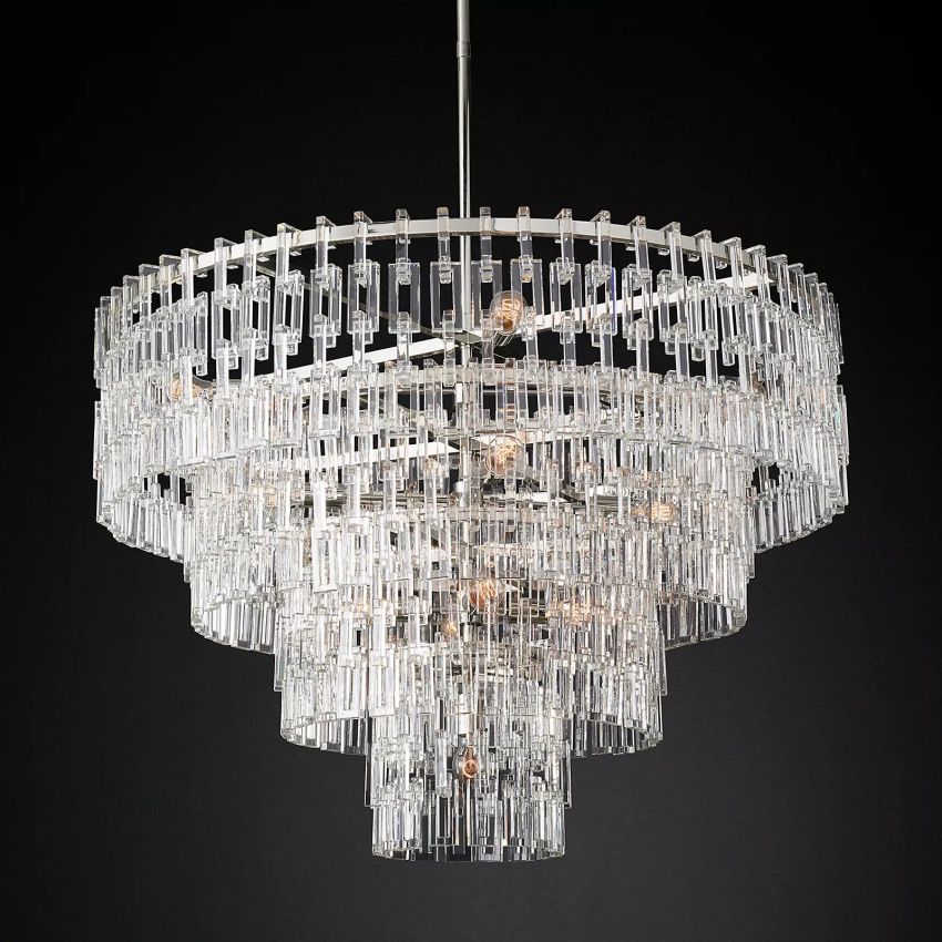 Marignan Modern Crystal Tiered Round Chandelier 48"