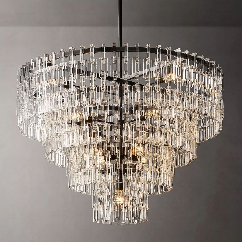 Marignan Modern Crystal Tiered Round Chandelier 48"