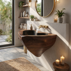 Mid Century Solid Wood Vanity Sink For Modern Bathroom Furniture Decor