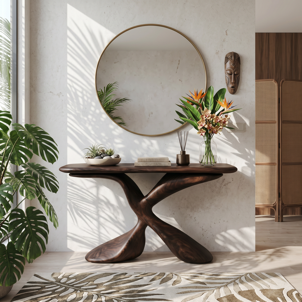 Mid Century Design Console Table For Living Room