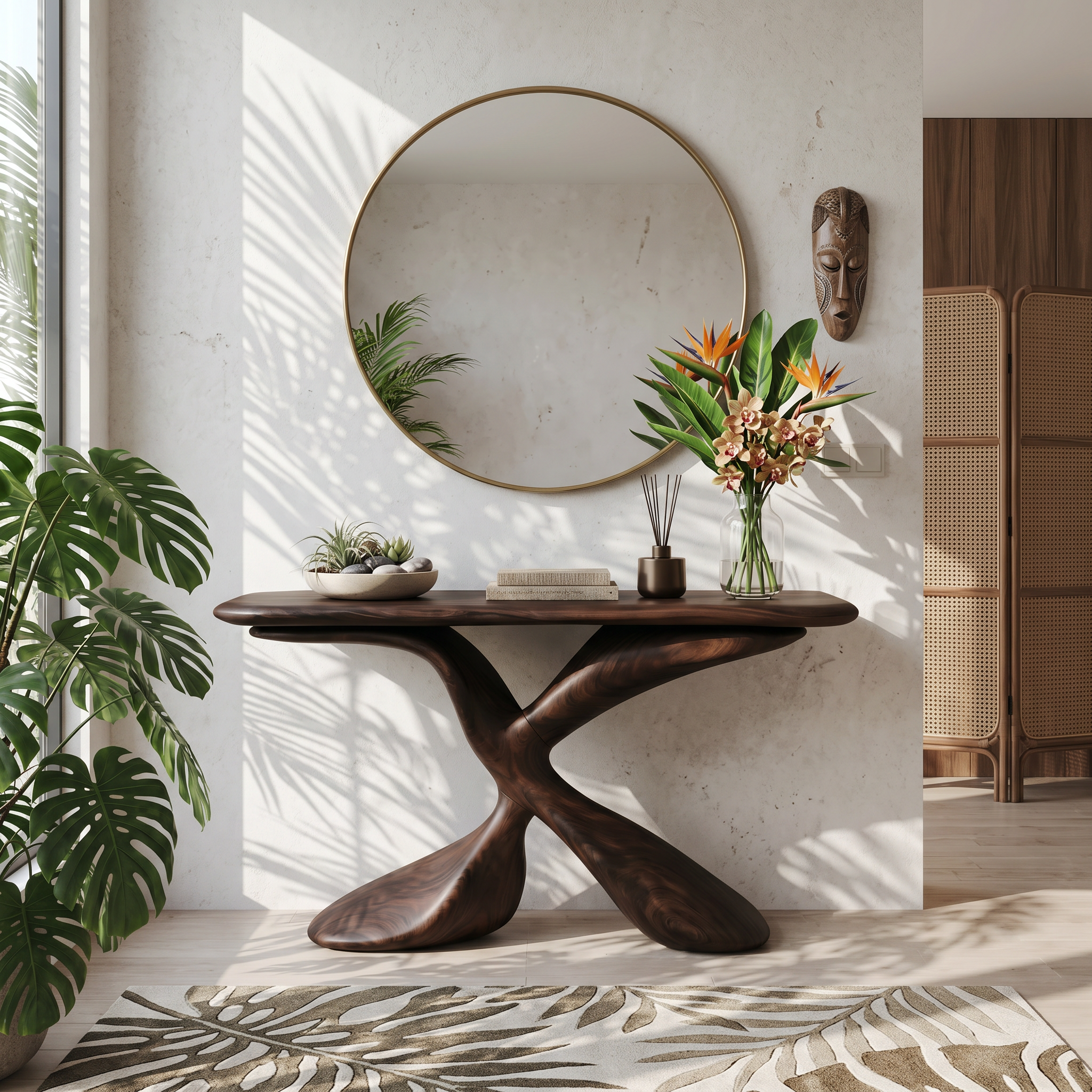 Mid Century Design Console Table For Living Room