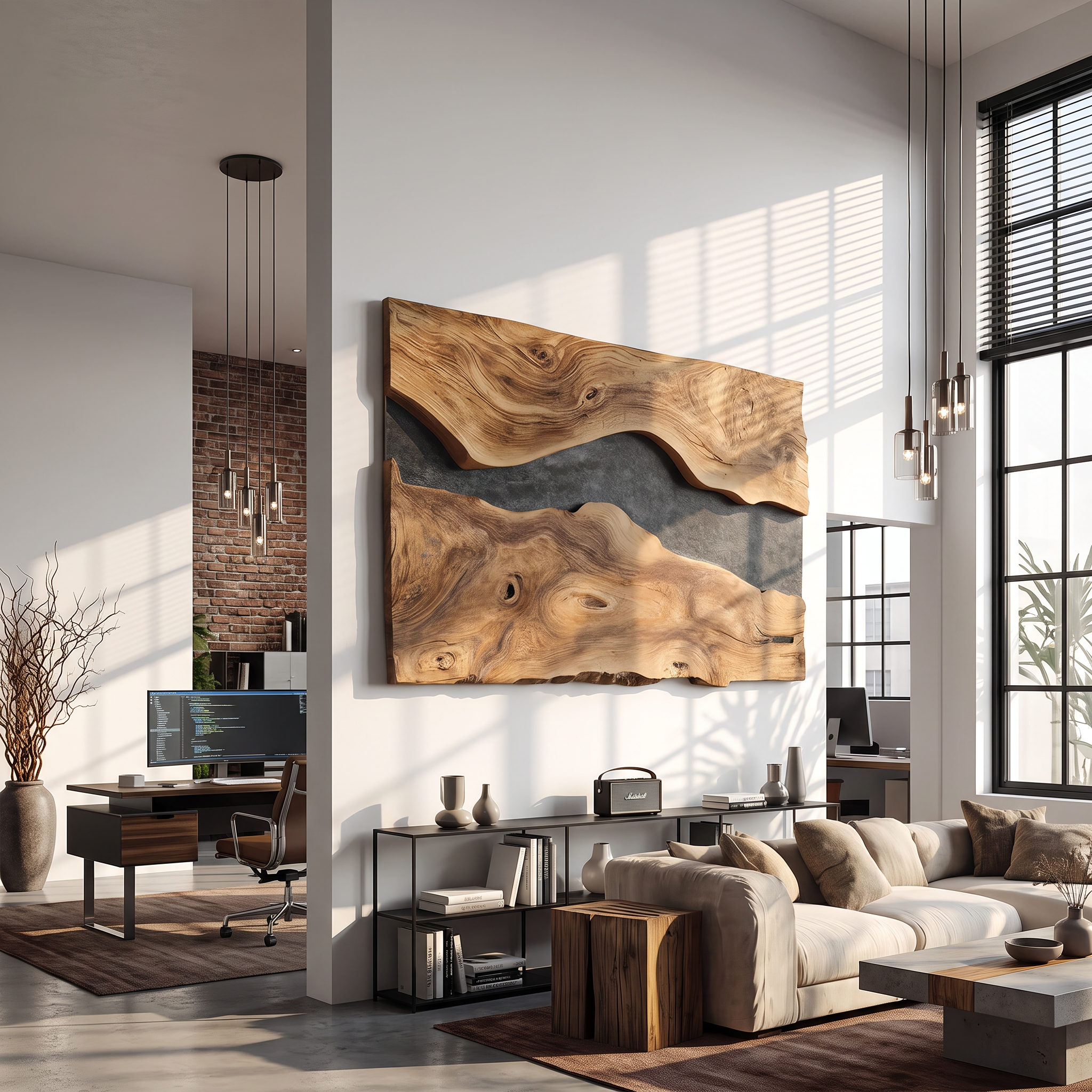Handcrafted Modern Wooden Wall Sculpture For Home