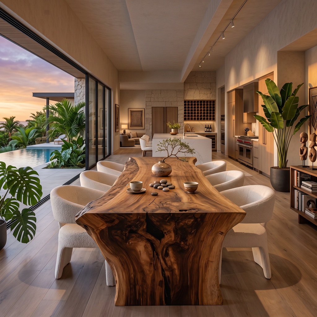 Modern Live Edge Dining Table For Dining Room