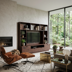 Modern TV Wall Unit With LED Shelves For Living Room