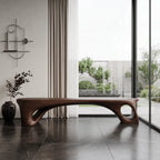 Modern Sculptural Bench With Curved Design For Living Room