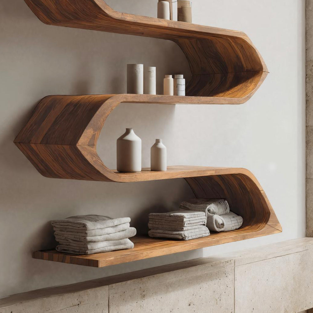 Modern Sculptural Wall Mounted Bathroom Storage For Bathroom