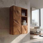 Organic Bathroom Cabinet Wave Carved Design For Bathroom