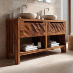 Rustic Bathroom Vanity With Two Drawers For Bathroom Decor