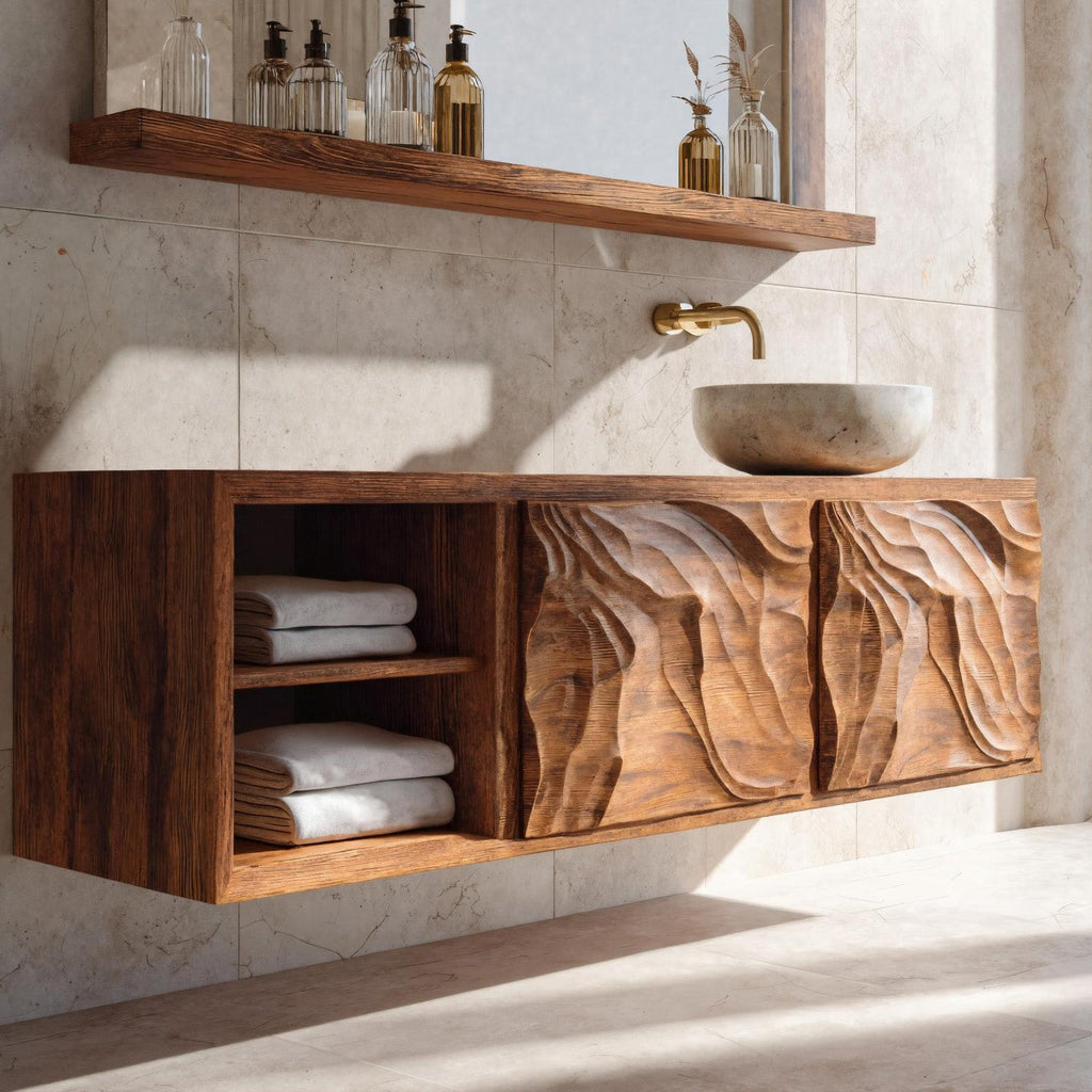 Minimal Sculptural Bathroom Vanity For Bathroom Interior