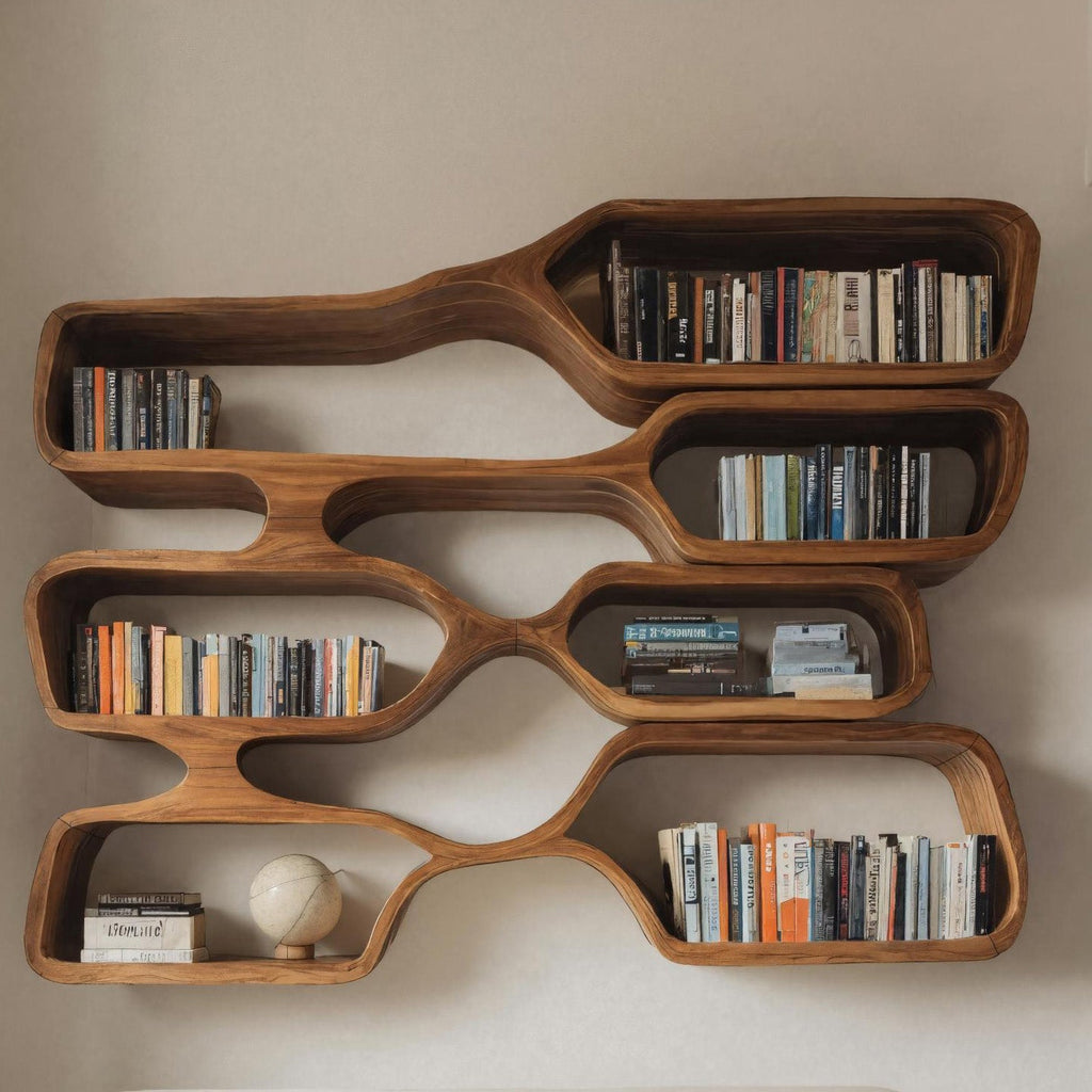 Organic Sculptural Wall Bookcase For Living Room
