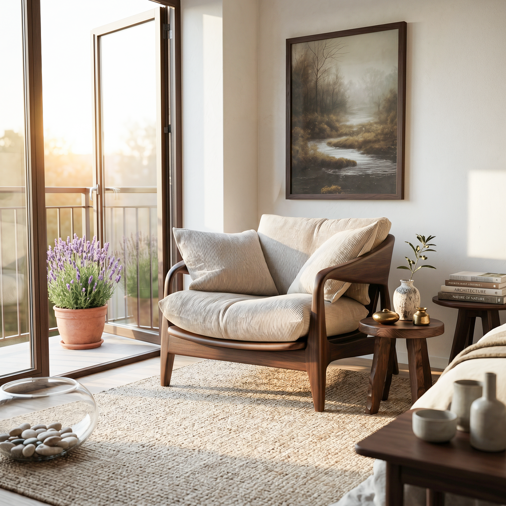 Modern Handcrafted Armchair For Living Room Or Reading Corner