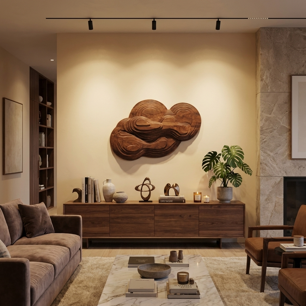 Organic Cloud Wall Sculpture With Layered Design For Bedroom