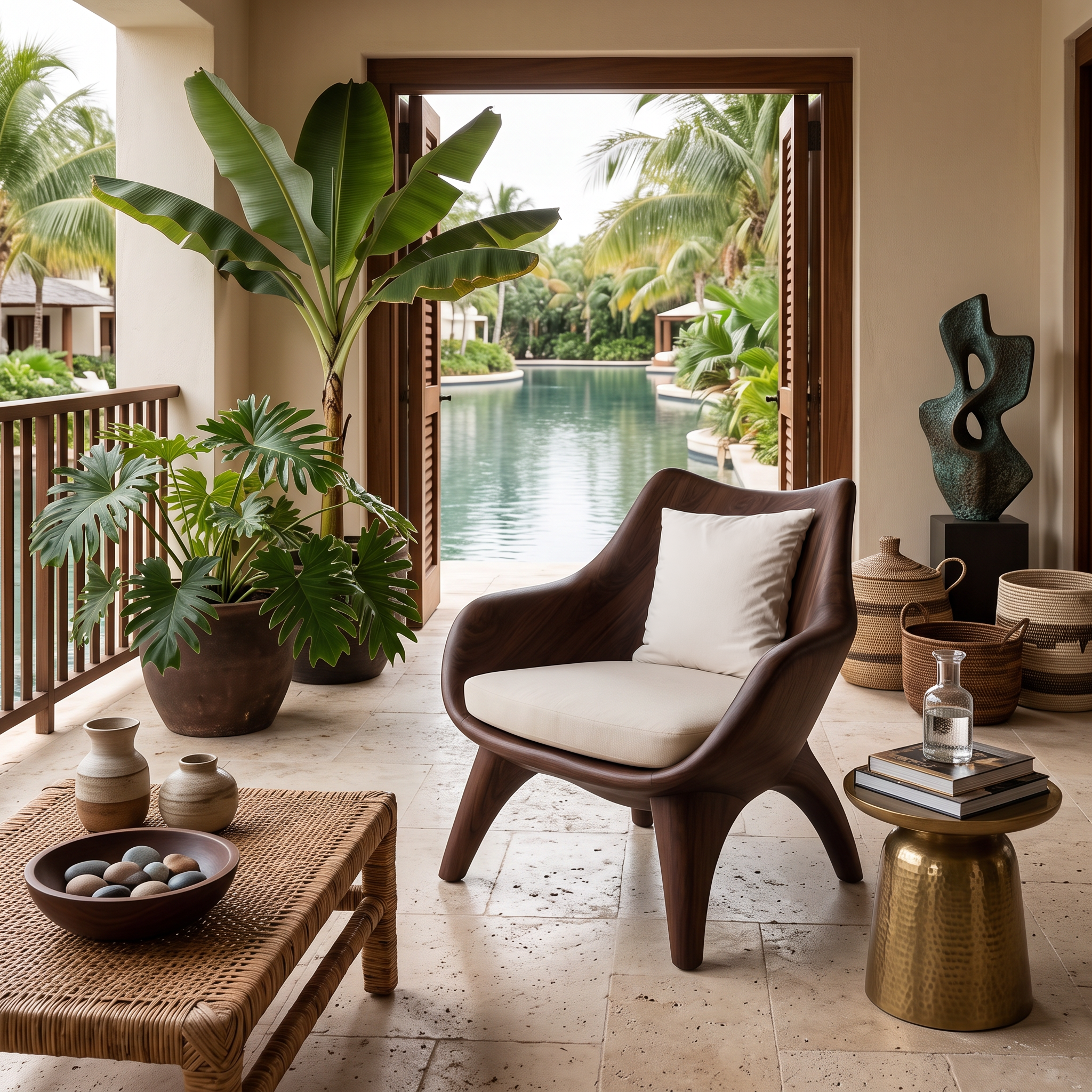 Modern Sculptural Lounge Chair For Living Room