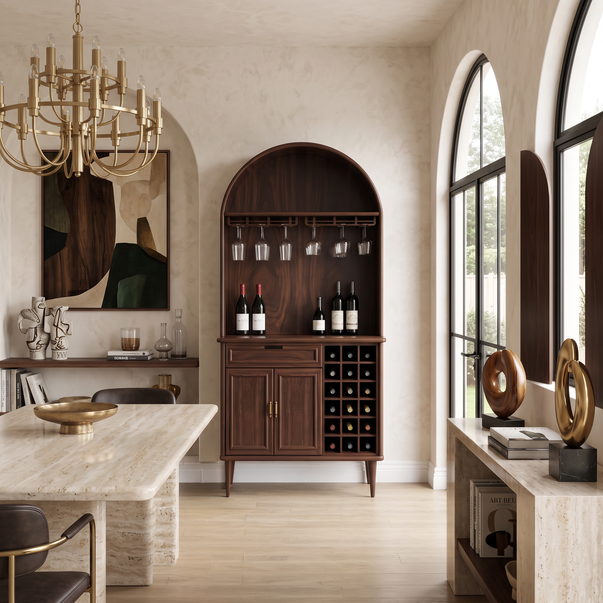 Modern Wine Cabinet With Storage For Dining Room