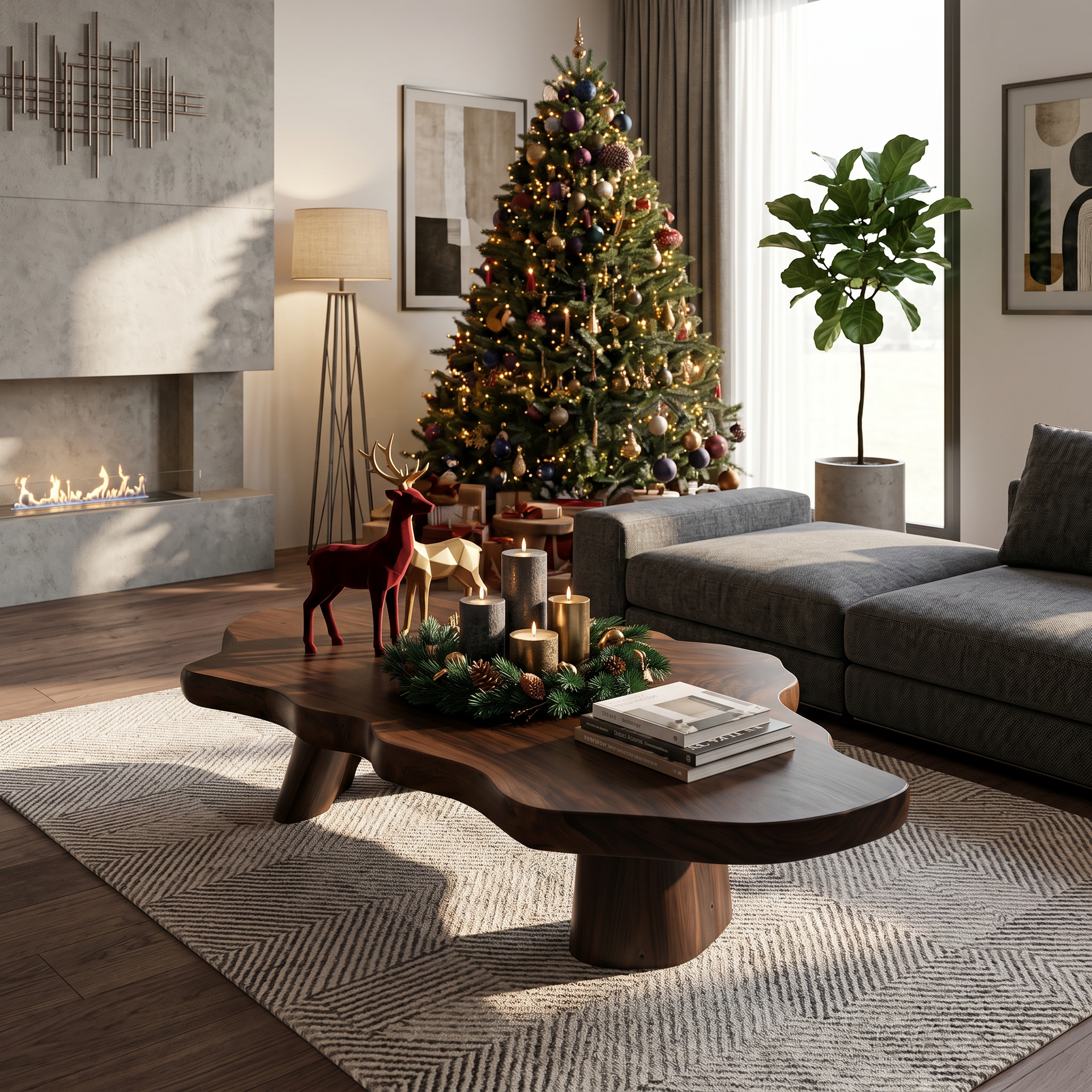 Mid Century Rustic Live Edge Coffee Table For Holiday Furniture