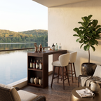 Tropical Live Edge Bar Table For Balcony Or Outdoor Patio