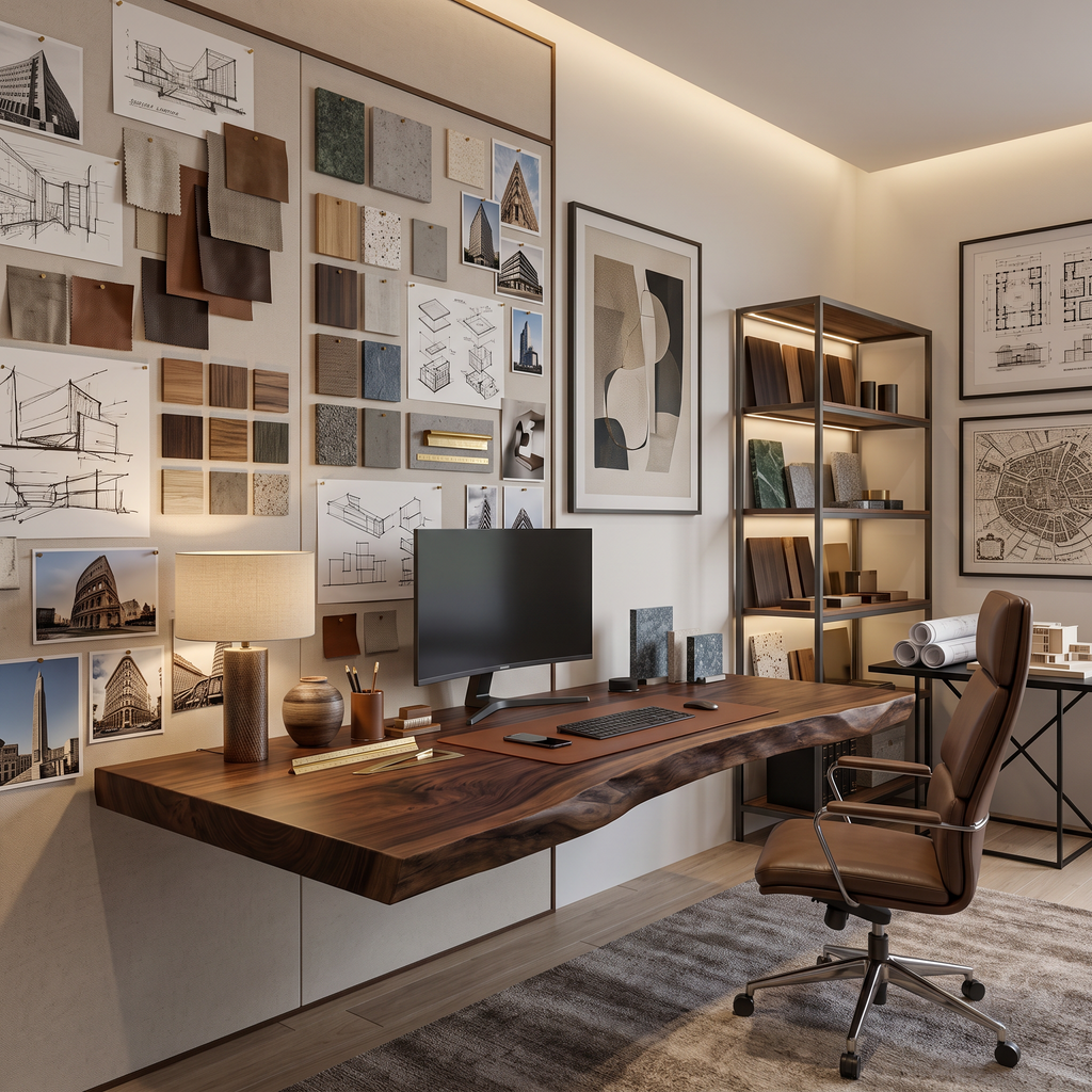 Modern Live Edge Floating Desk For Home Workspace