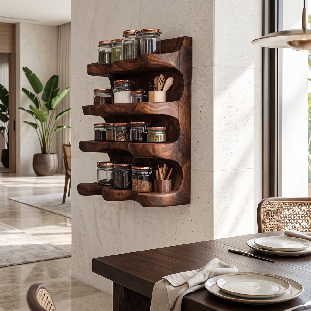 Handmade Spice Storage Rack Farmhouse Style For Kitchen