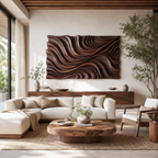Elegant Wave Inspired Wall Sculpture for Modern Living Room