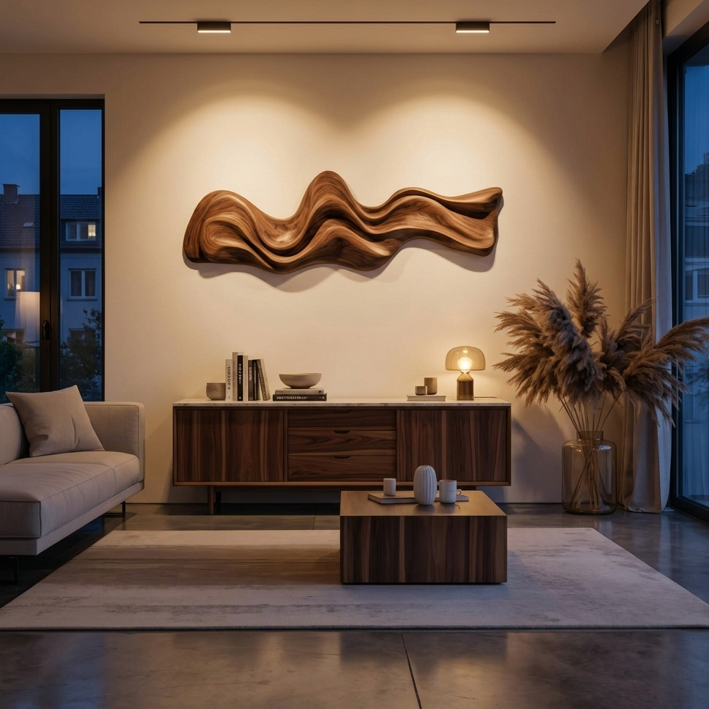 Large Wavy Wall Art Sculpture For Living Room