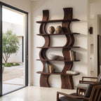 Organic Carved Shelf Storage Display For Home Office