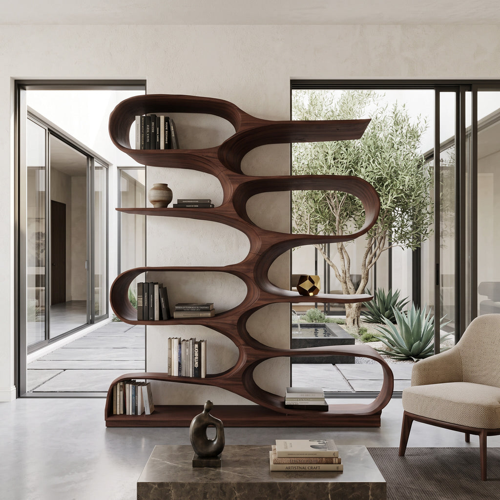Organic Living Room Bookshelf For Home Decor