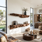 Artistic Sculptural Floating Shelf For Living Room