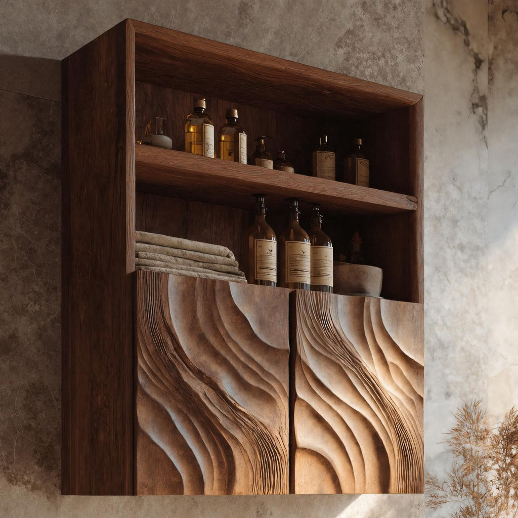 Contemporary Bathroom Cabinet Open Shelf Design For Bathroom