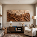 Sculptural Wall Art With Flowing Design For Living Room