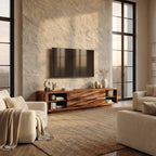 Quiet Luxury Low Sculpted Sideboard For Living Room