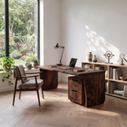 Mid Century Desk Corner Work Desk For Study Area